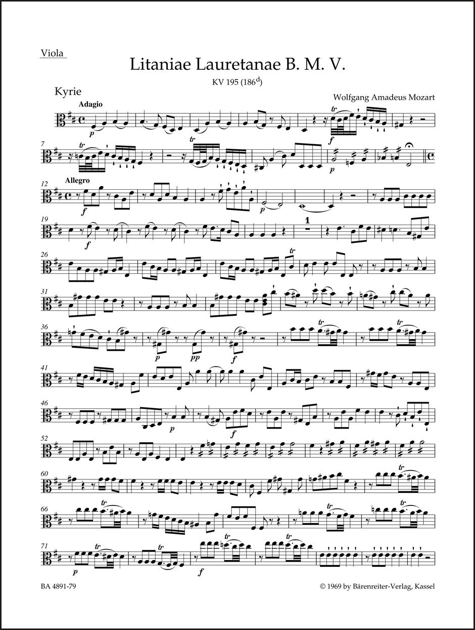 Mozart: Litaniae Lauretanae B.M.V., K. 195 (186d)