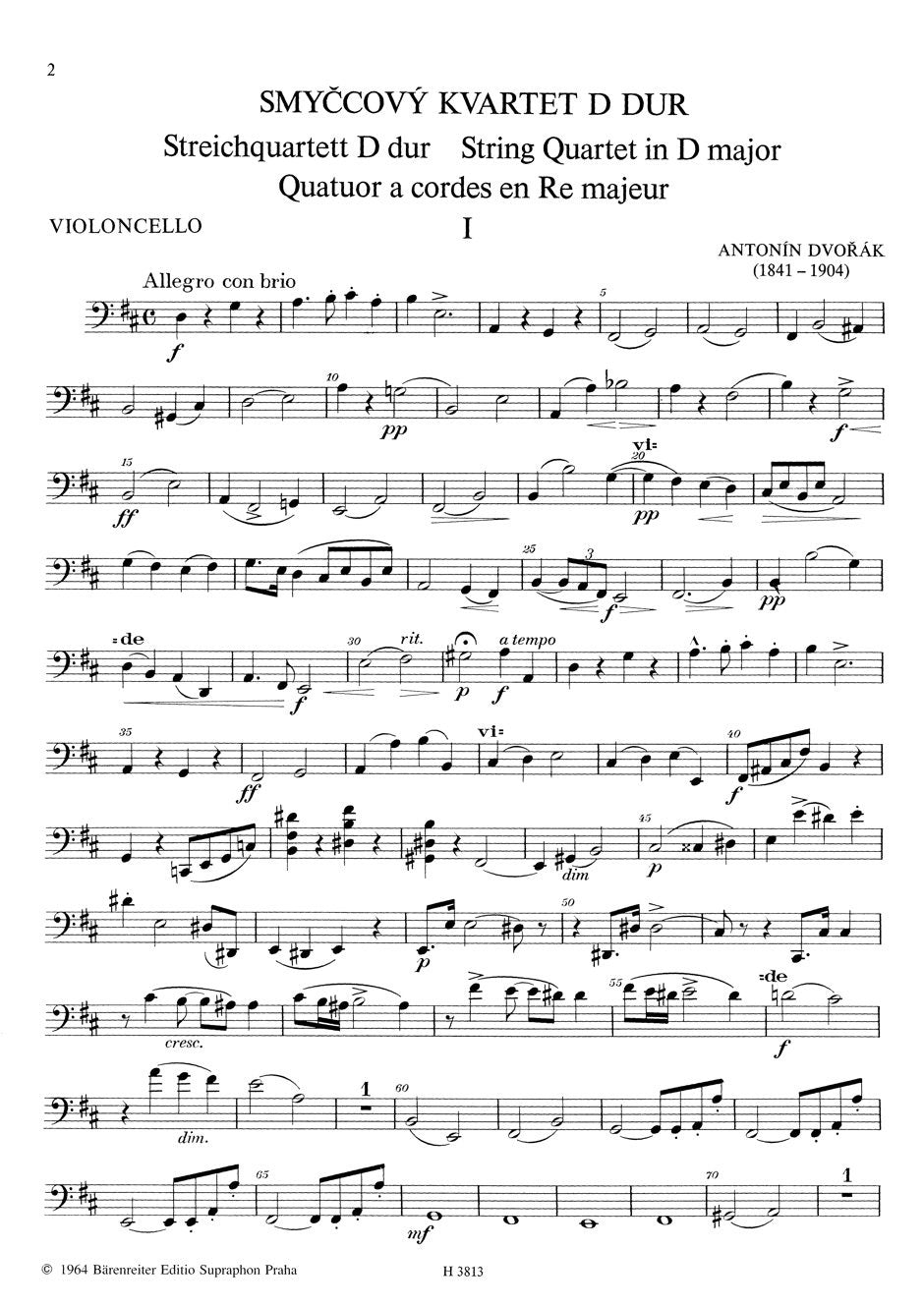 Dvořák: String Quartet No. 3 in D Major