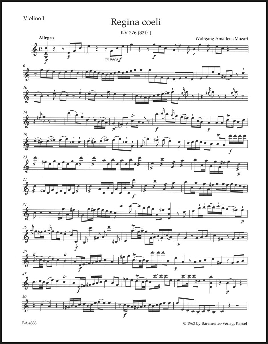 Mozart: Regina coeli in C Major, K. 276 (321b)