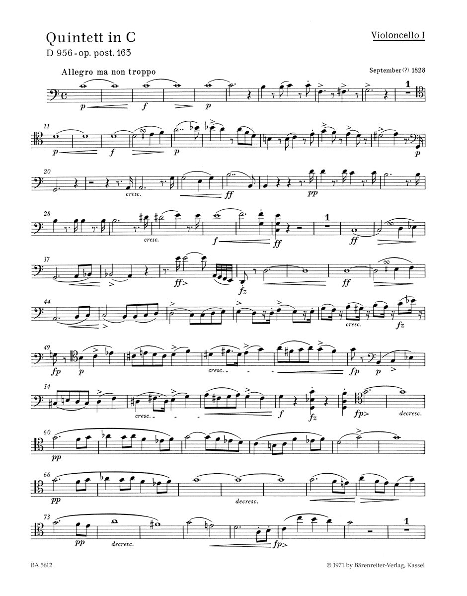 Schubert: String Quintet in C Major, Op. posth. 163, D 956