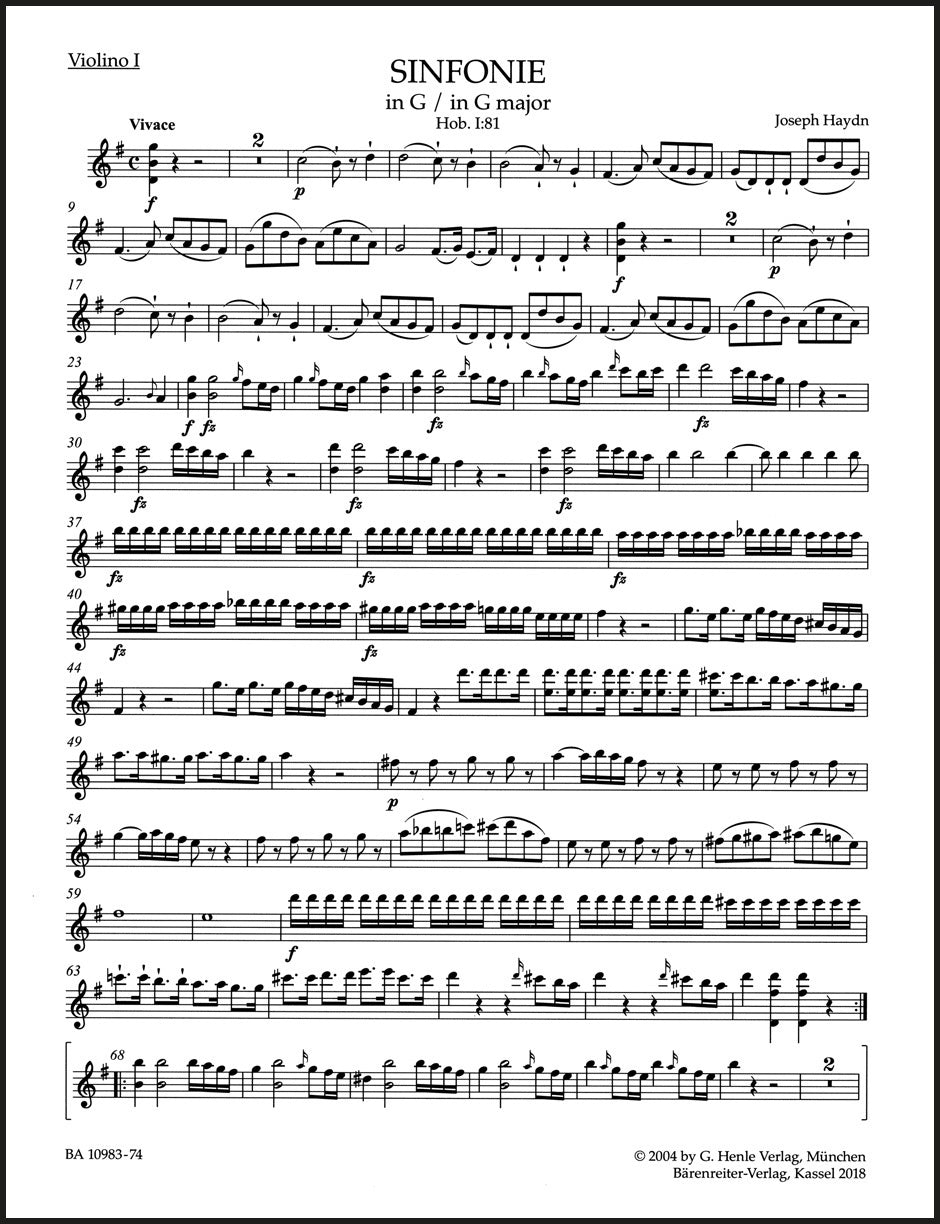 Haydn: Symphony in G Major, Hob. I:81