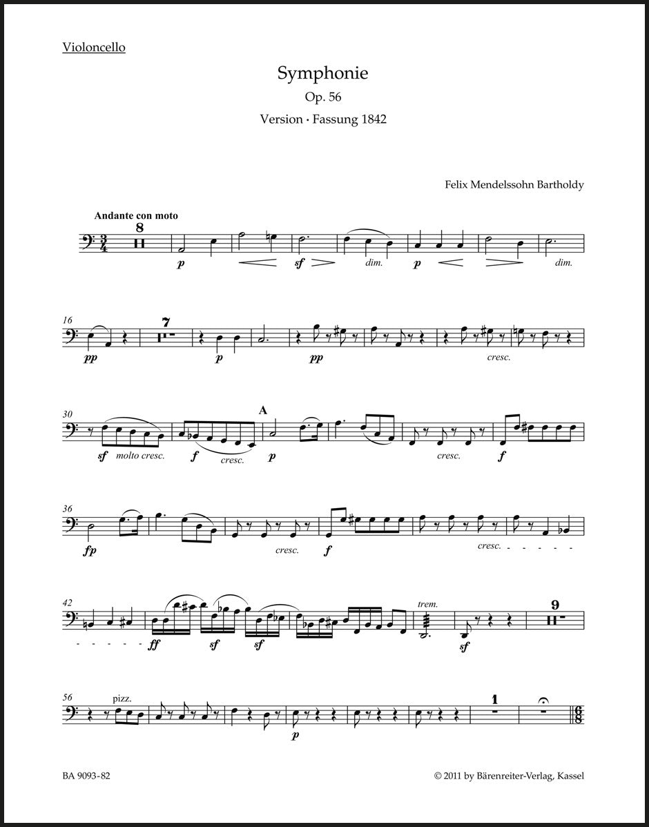 Mendelssohn: Symphony No. 3 in A Minor, MWV N 18, Op. 56