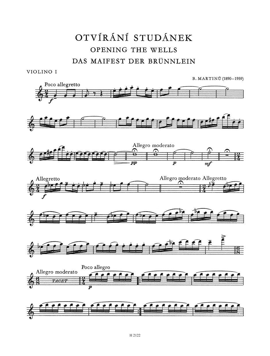Martinů: Otvírání Studánek