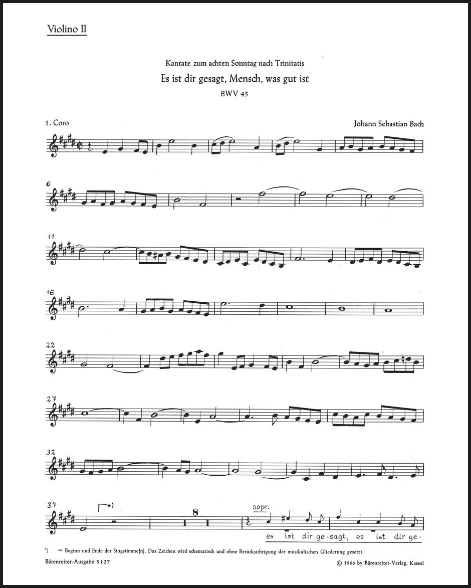 Bach: Es ist dir gesagt, Mensch, was gut ist, BWV 45