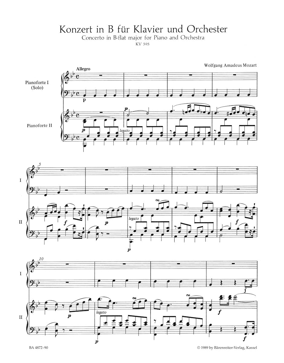 Mozart: Piano Concerto No. 27 in B-flat Major, K. 595