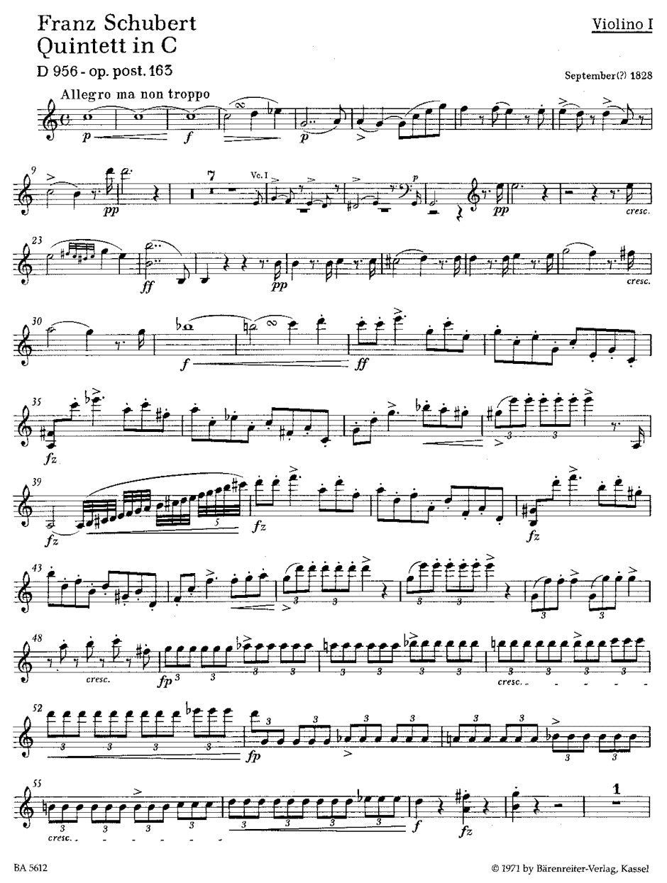 Schubert: String Quintet in C Major, Op. posth. 163, D 956