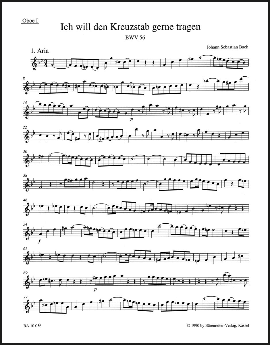Bach: Ich will den Kreuzstab gerne tragen, BWV 56