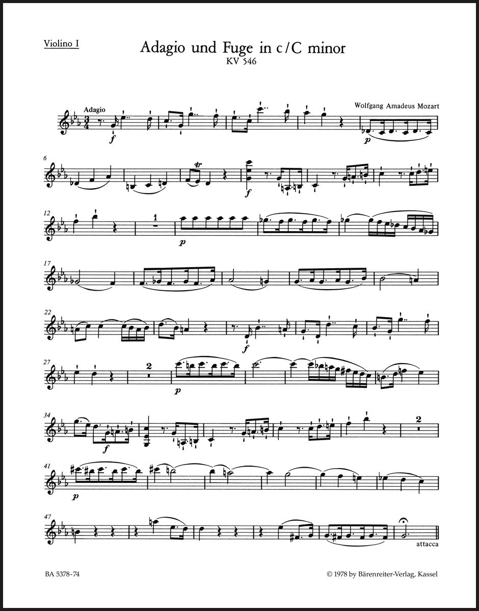 Mozart: Adagio and Fugue in C Minor, K. 546