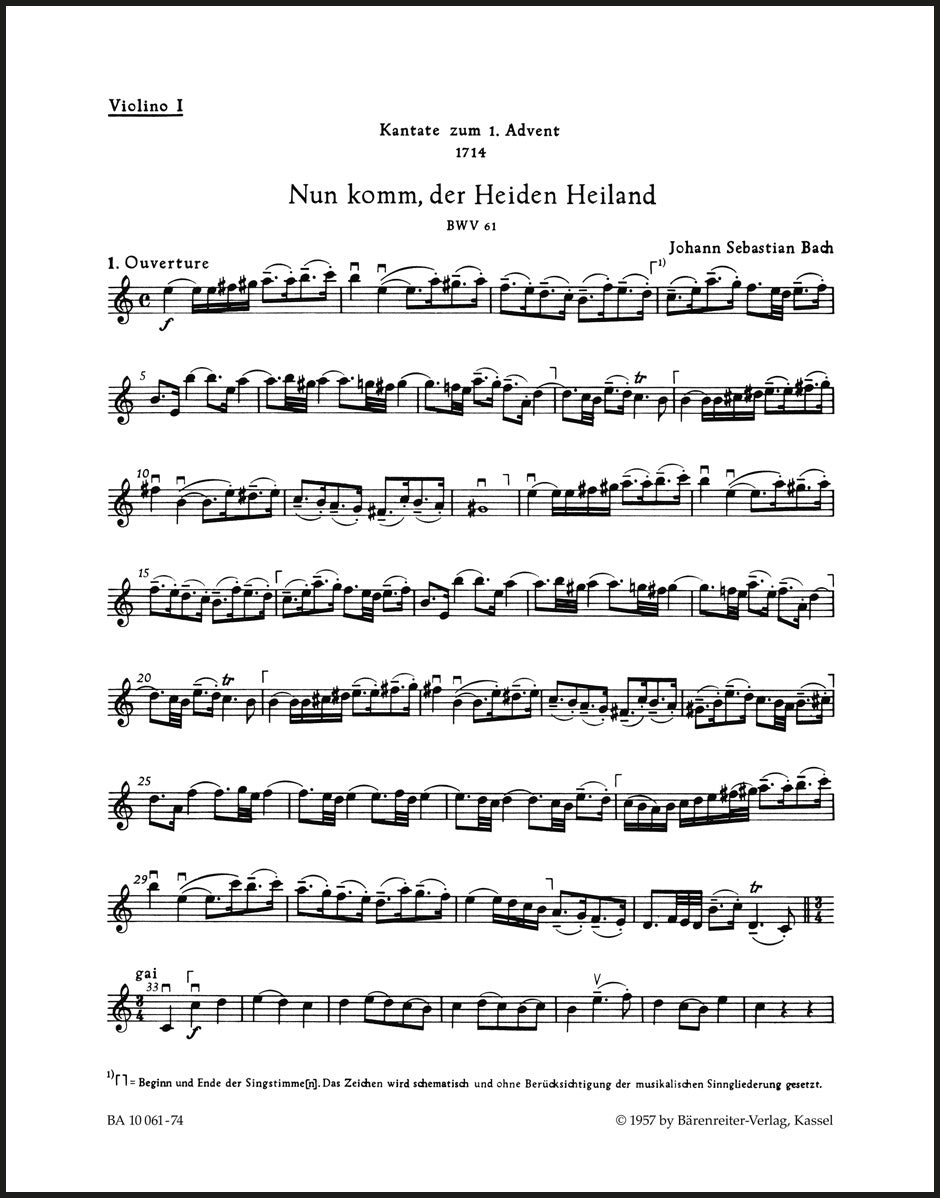 Bach: Nun komm, der Heiden Heiland, BWV 61