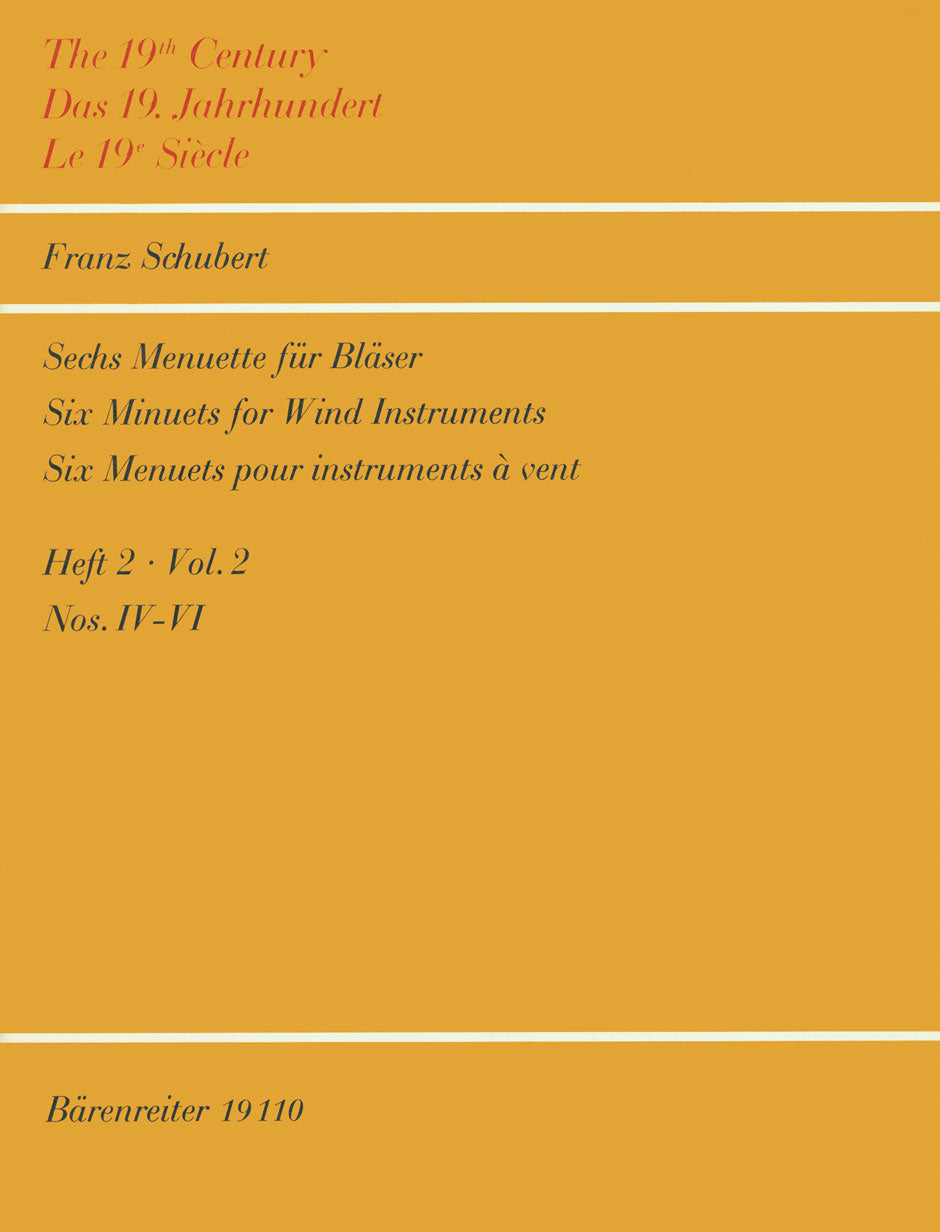 Schubert: 6 Minuets - Volume 2 (arr. for winds)