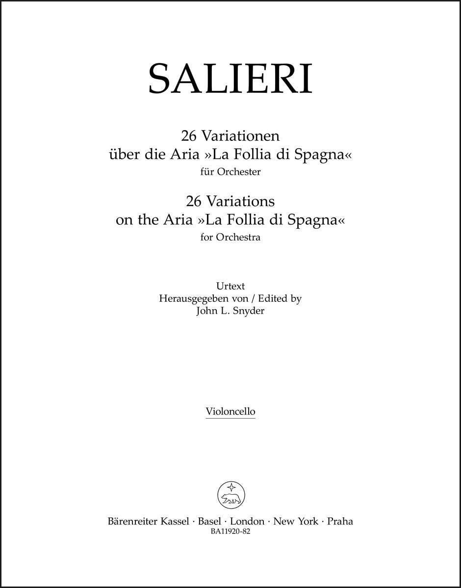 Salieri: 26 Variations on the Aria "La Follia di Spagna"