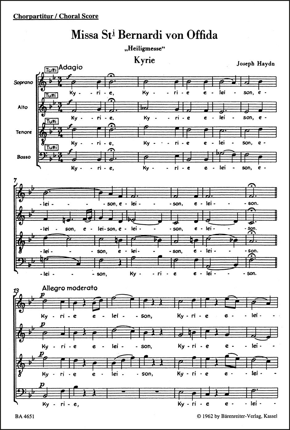 Haydn: Missa Sancti Bernardi von Offida, Hob. XXII:10