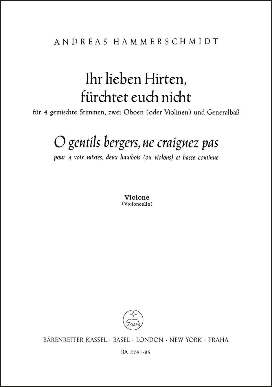 Hammerschmidt: Ihr lieben Hirten, fürchtet euch nicht