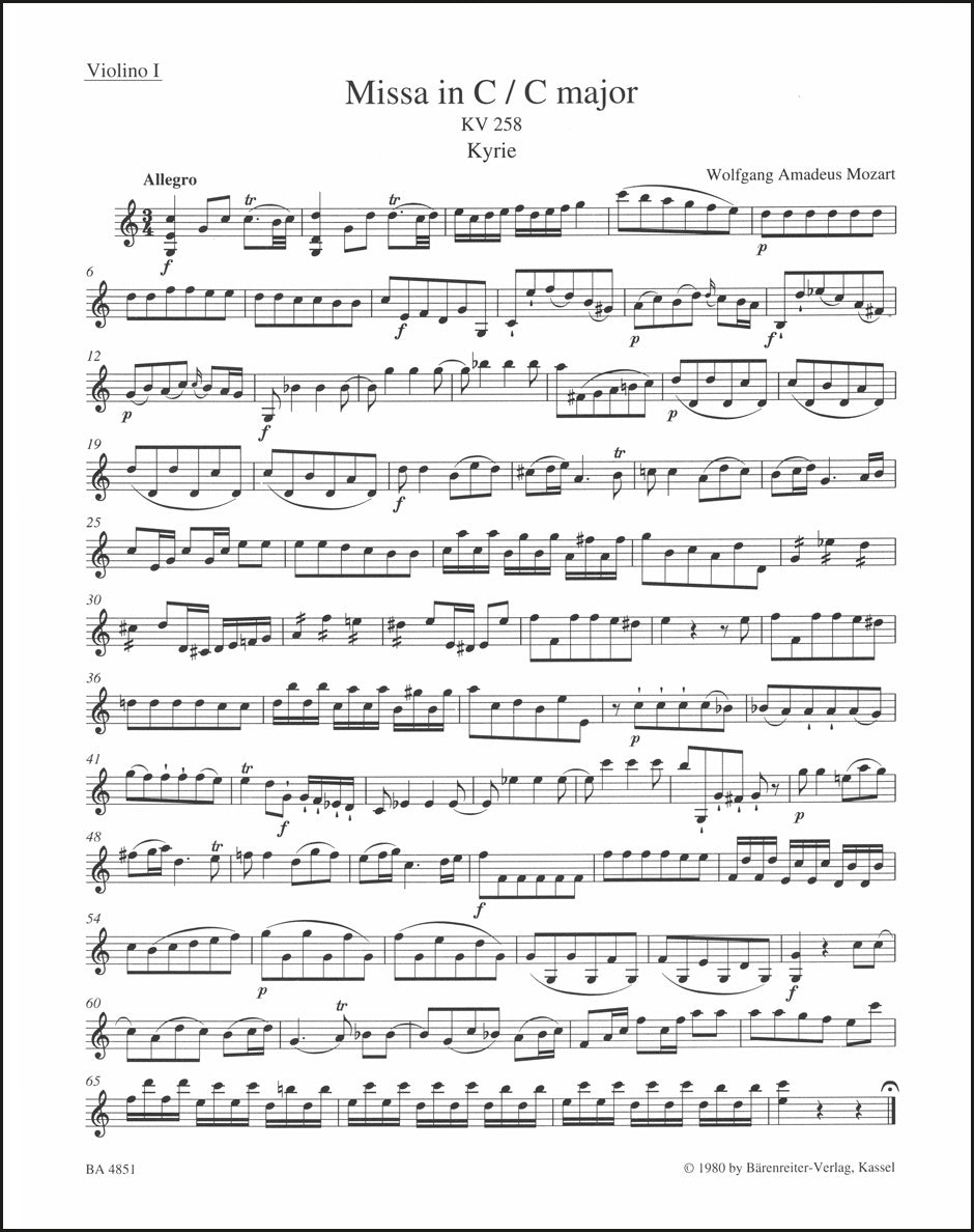 Mozart: Missa in C Major, K. 258