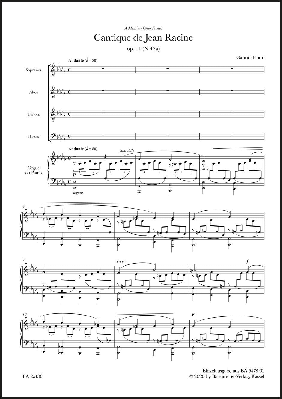 Fauré: Cantique de Jean Racine, Op. 11, N 42a