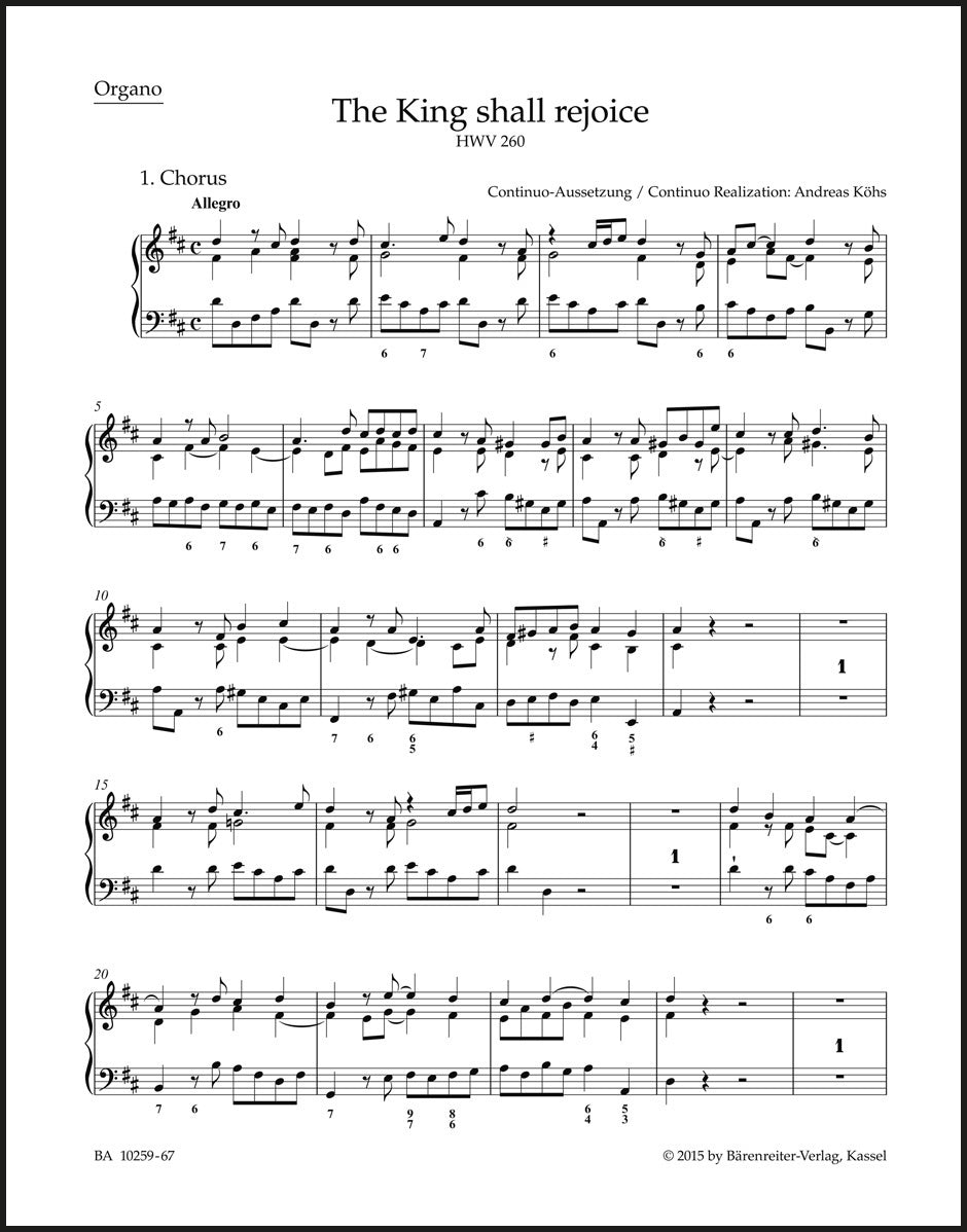 Handel: The King shall rejoice, HWV 260