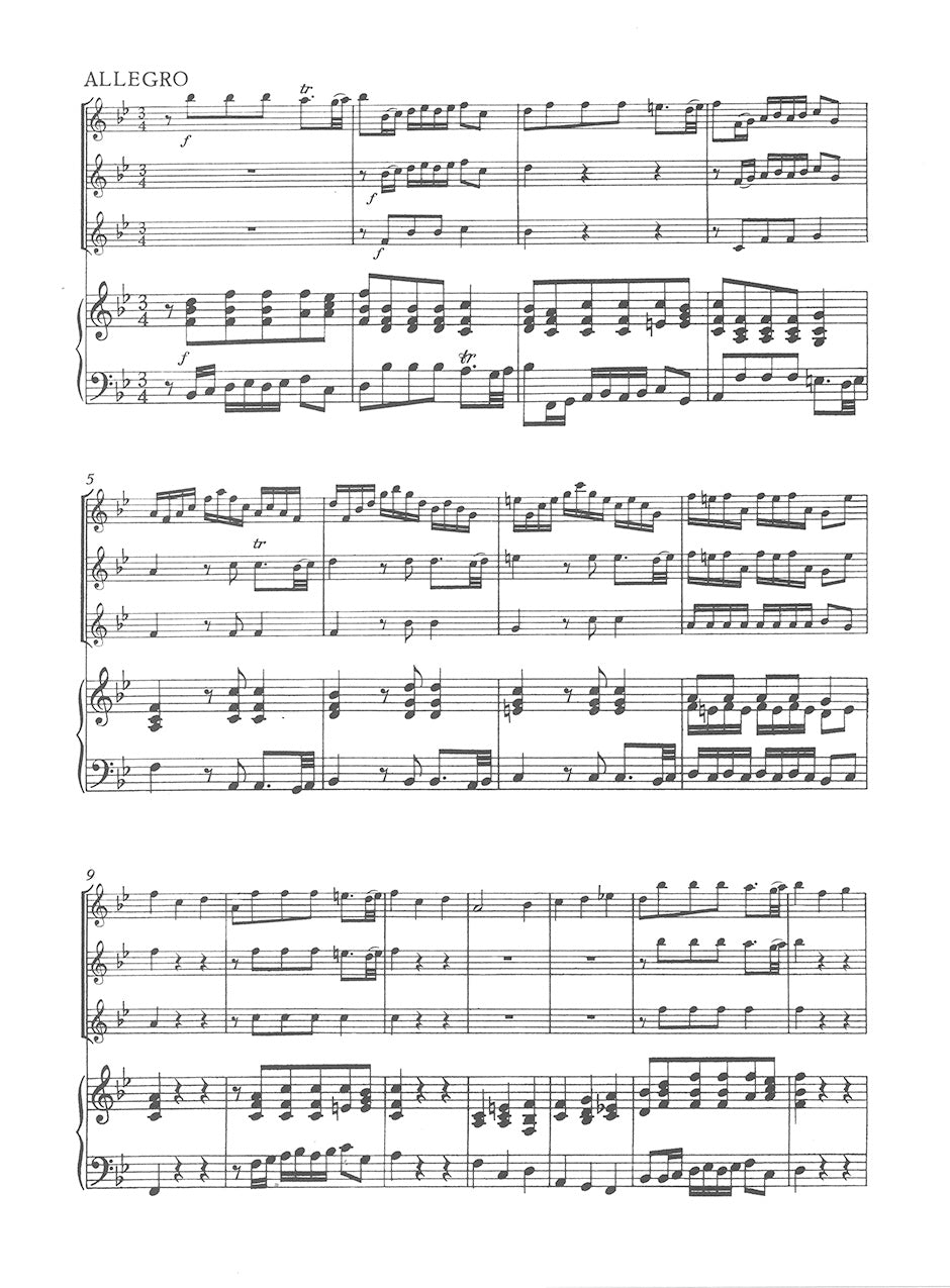 Telemann: Sonata for Three Violins and Basso continuo in B Major, TWV 43:B1