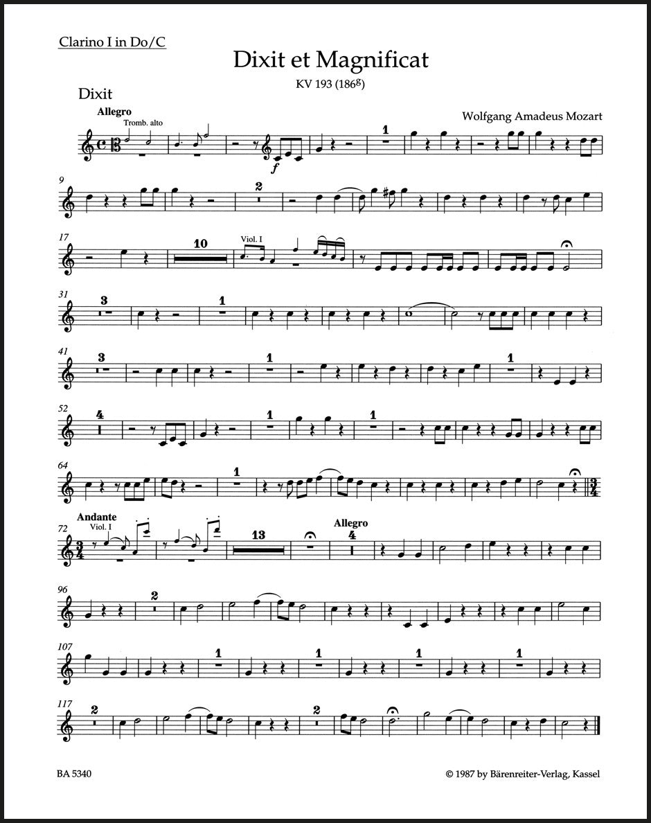 Mozart: Dixit et Magnificat, K. 193 (186g)