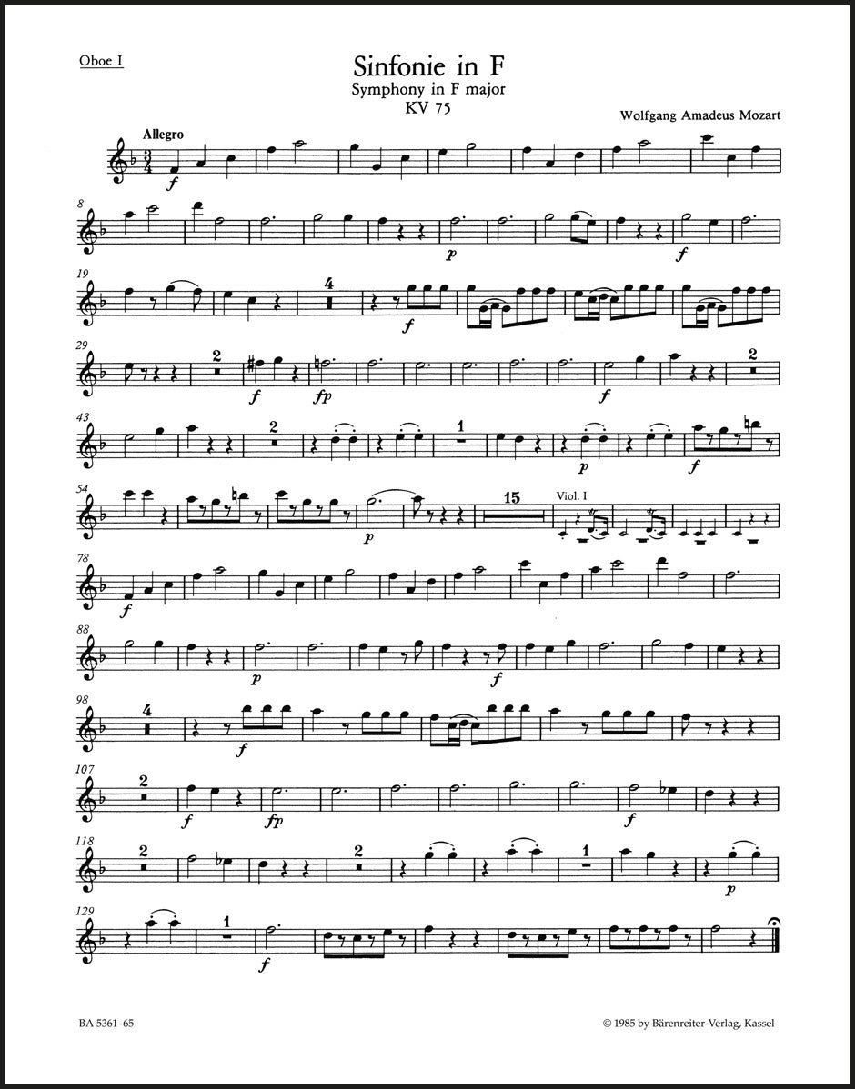 Mozart: Symphony in F Major, K. 75