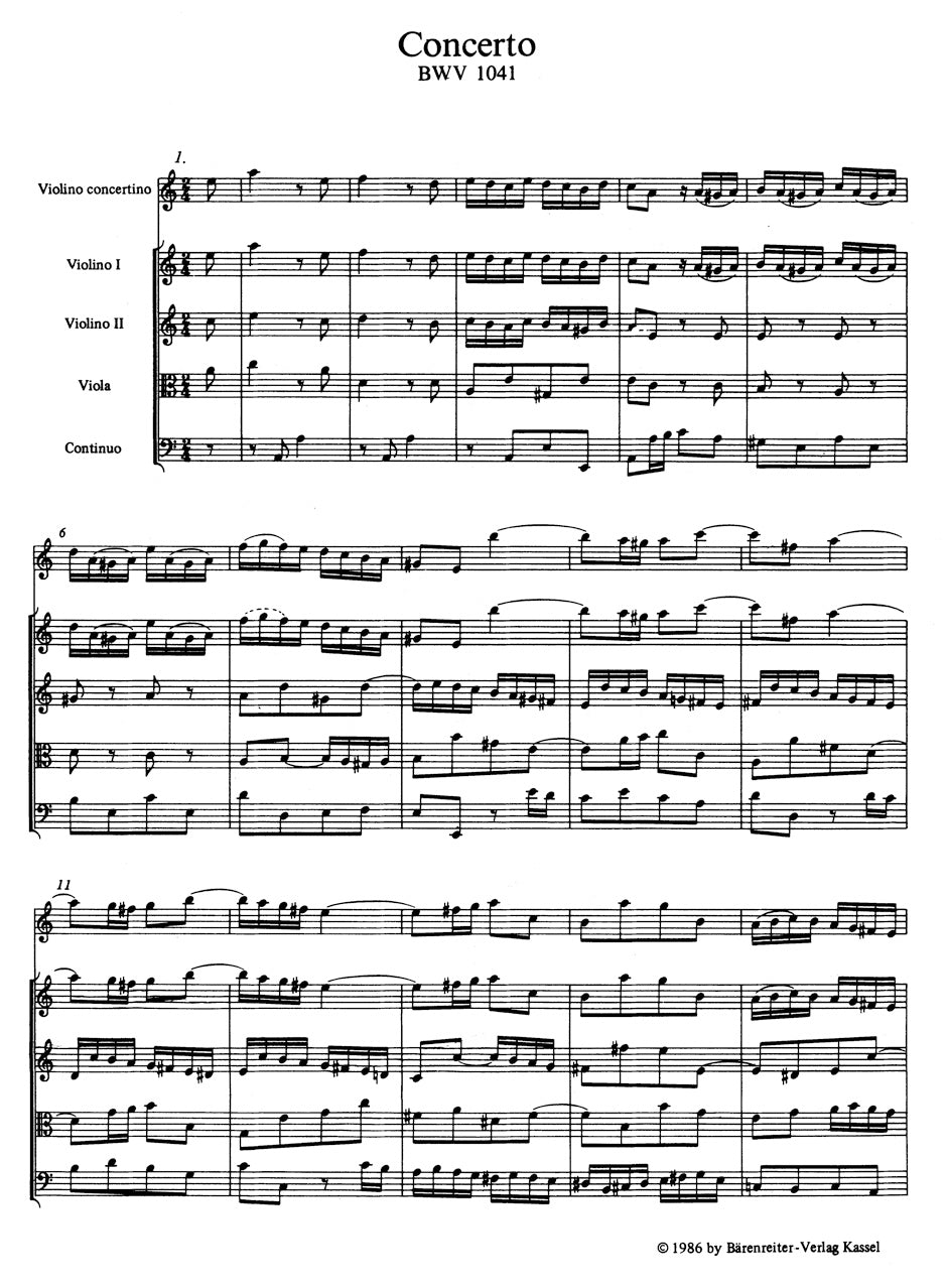 Bach: Violin Concertos in A Minor and E Major, BWV 1041 & 1042