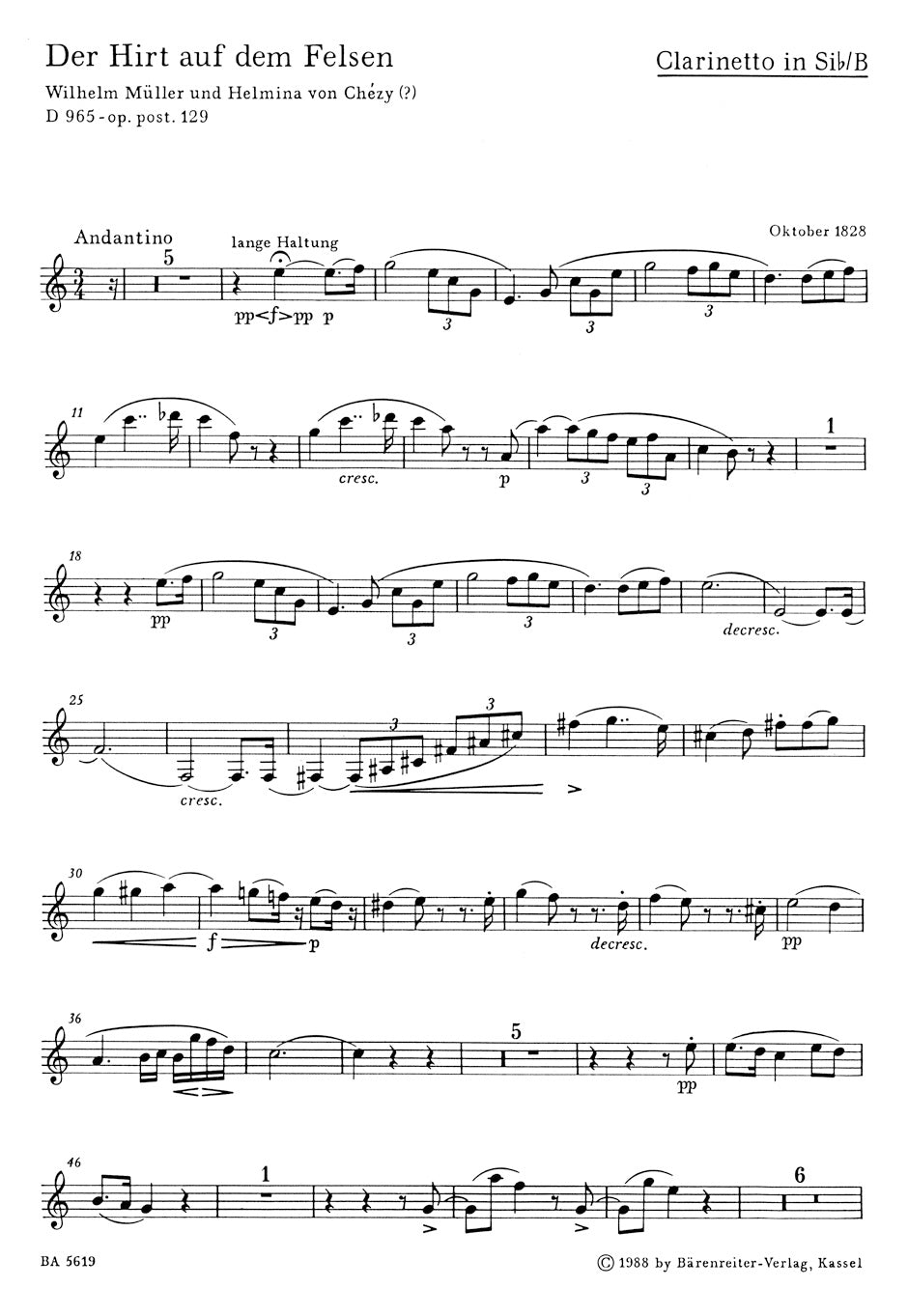 Schubert: The Shepherd on the Rock, Op. posth. 129, D 965