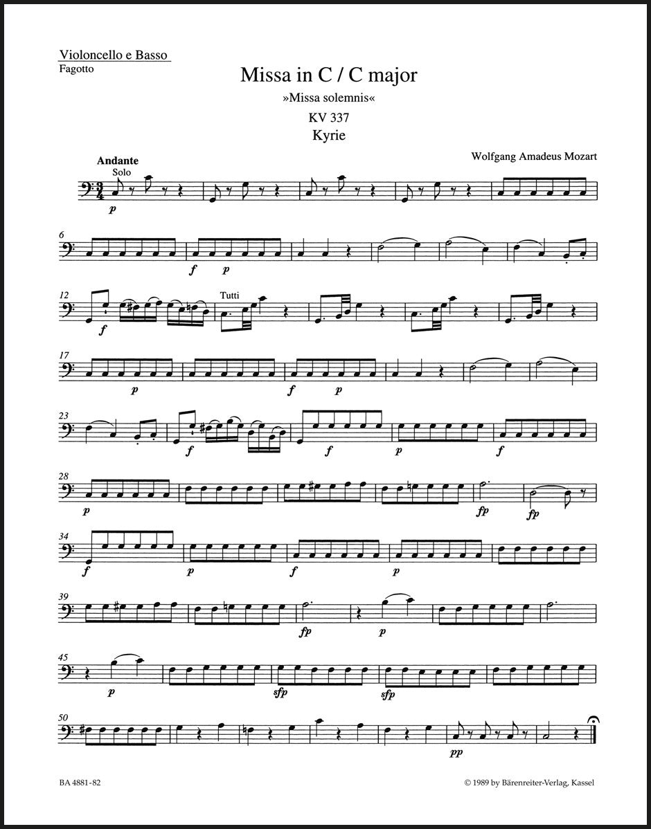 Mozart: Missa in C Major, K. 337 ("Missa solemnis")