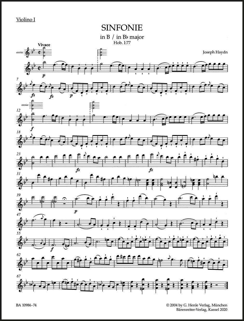 Haydn: Symphony in B-flat Major, Hob. I:77