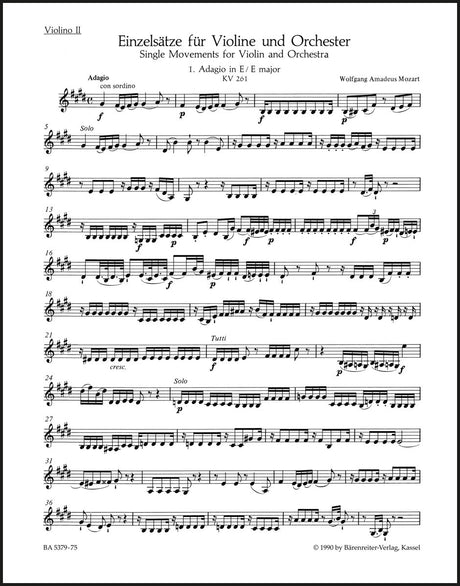 Mozart: Pieces for Violin and Orchestra, K. 261, 269 & 373