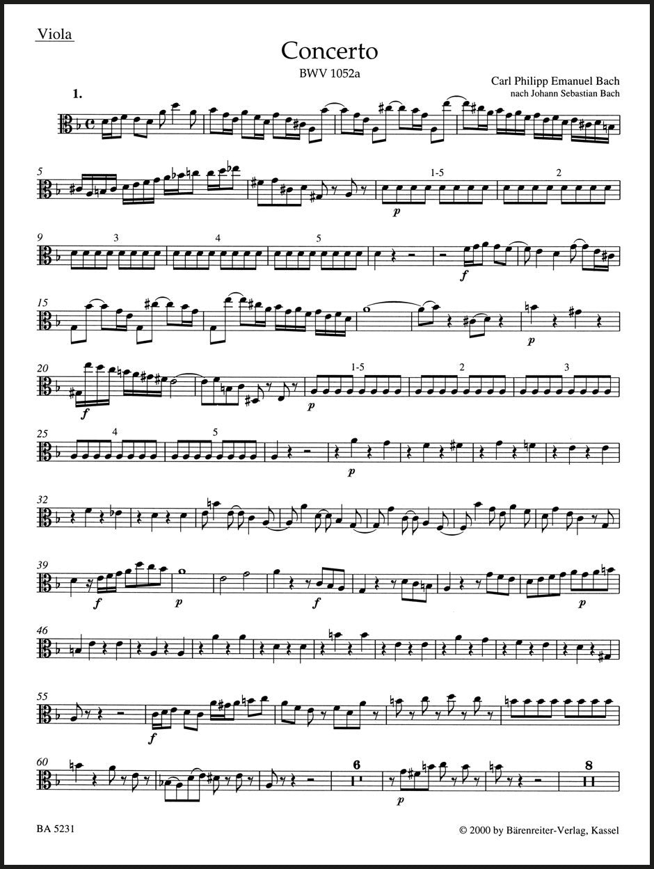 C.P.E. Bach: Harpsichord Concerto in D Minor, BWV 1052a