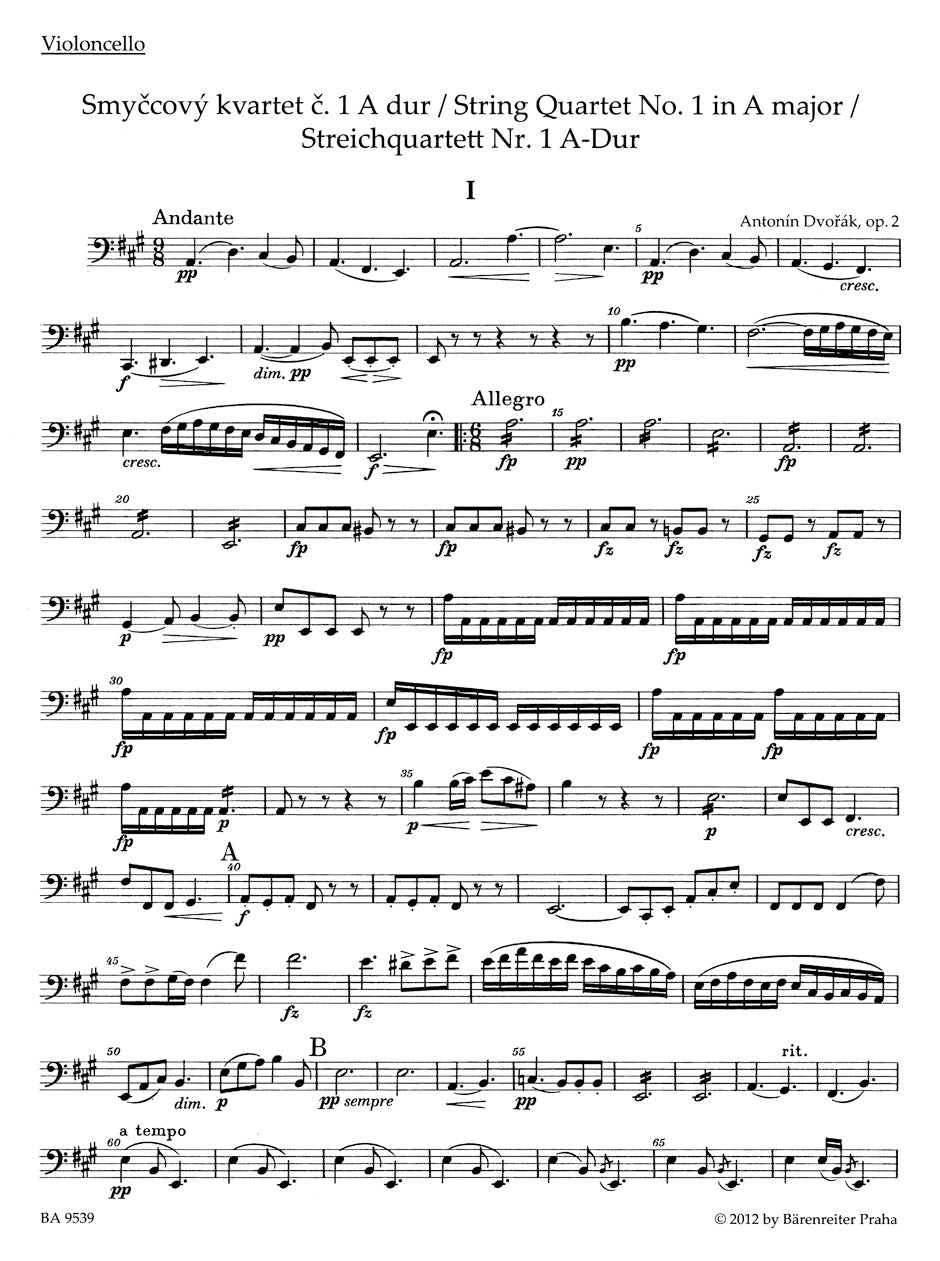 Dvořák: String Quartet No. 1 in A Major, Op. 2