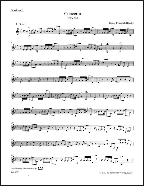 Handel: Concerto for Flute (or Oboe) in G Minor, HWV 287