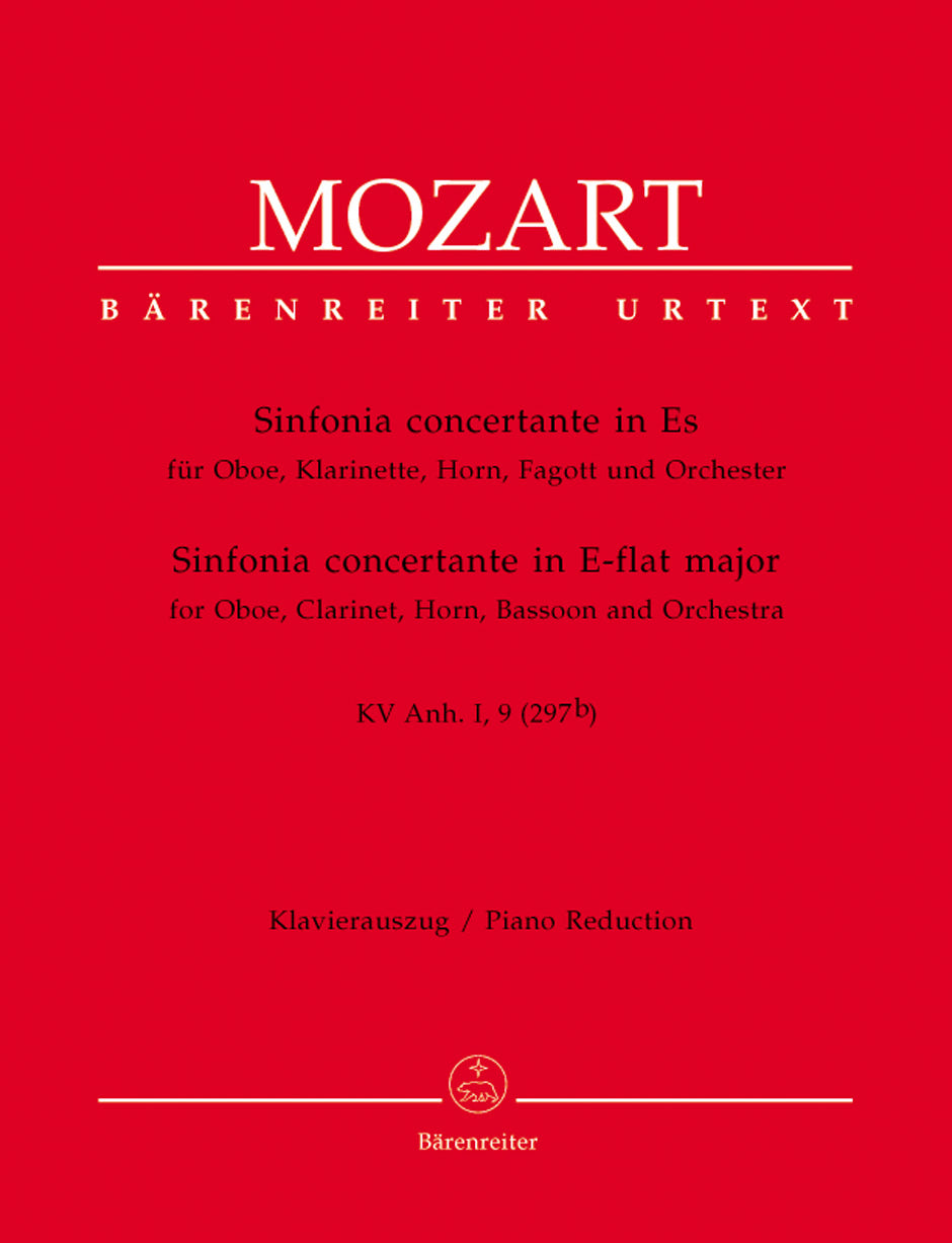 Mozart: Sinfonia concertante for Oboe, Clarinet, Horn, Bassoon and Orchestra in E-flat Major K. Anh. I,9 (297b)
