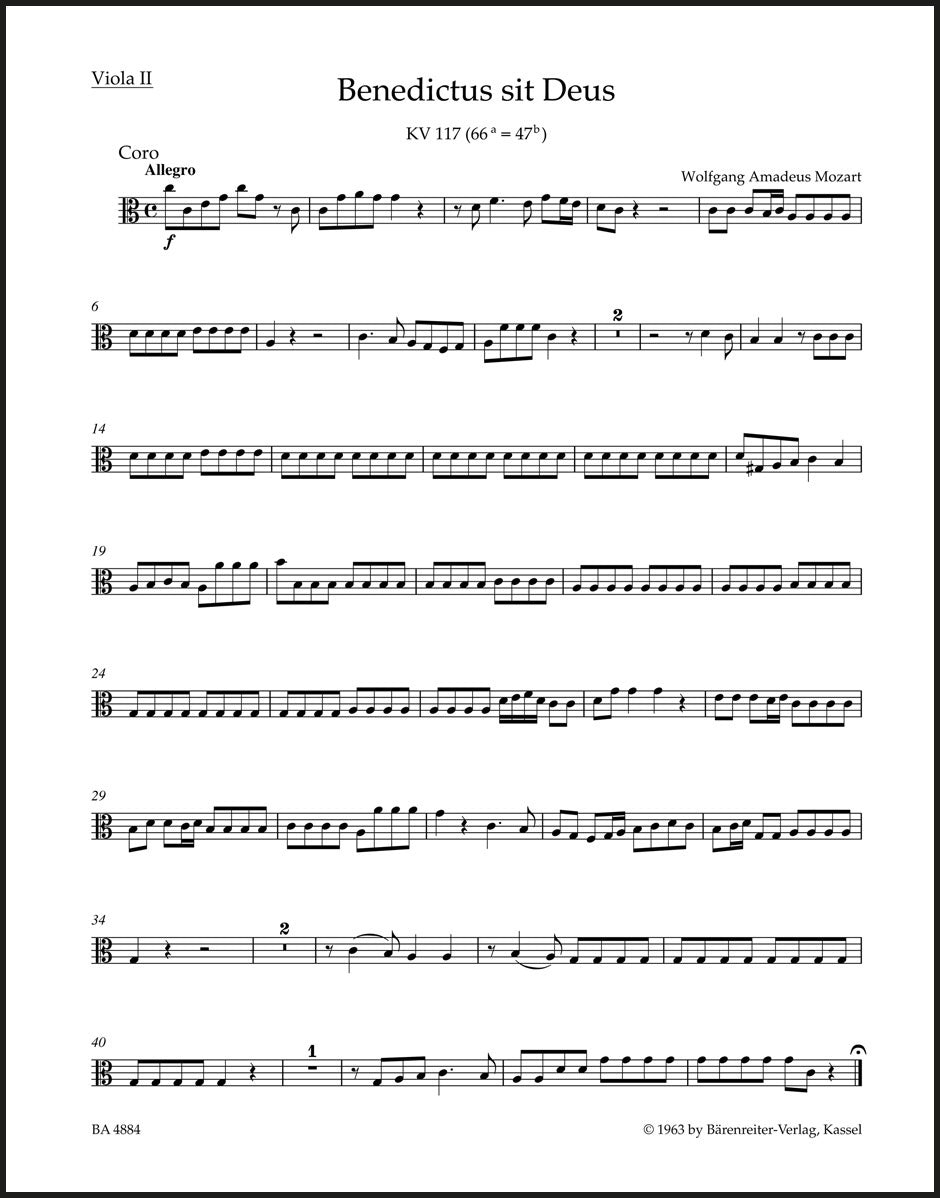Mozart: Benedictus sit Deus, K. 117 (66a=47b)