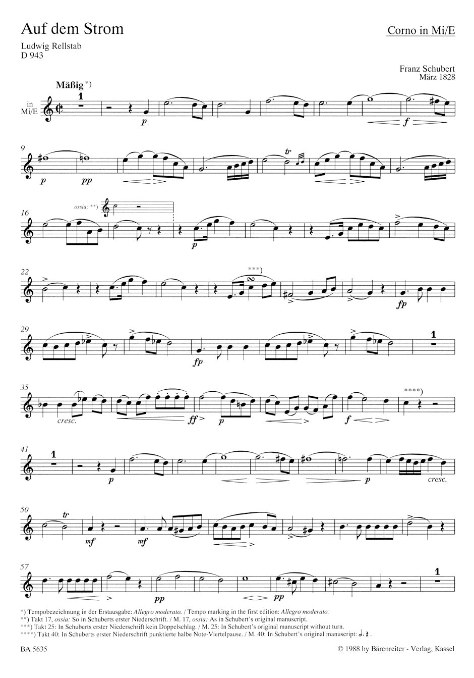 Schubert: Auf dem Strom, Op. posth. 119, D 943