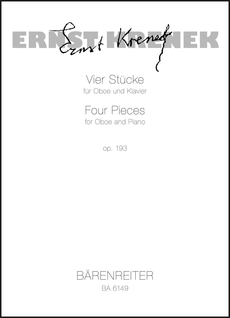Krenek: 4 Pieces for Oboe and Piano, Op. 193