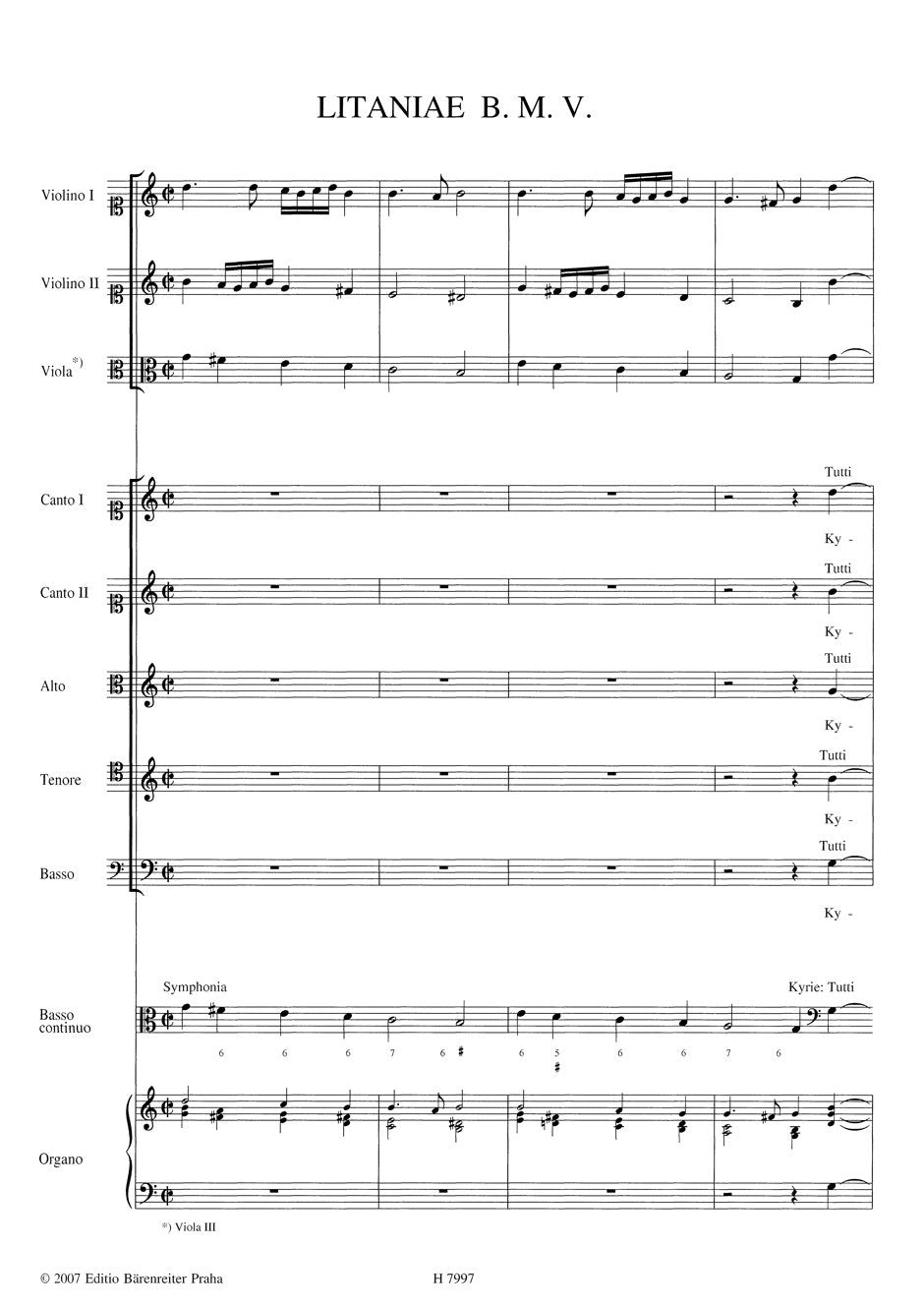 Michna: Sacra et litaniae - Litaniae de SS. nomine Jesu, Litaniae B.M.V., Te Deum