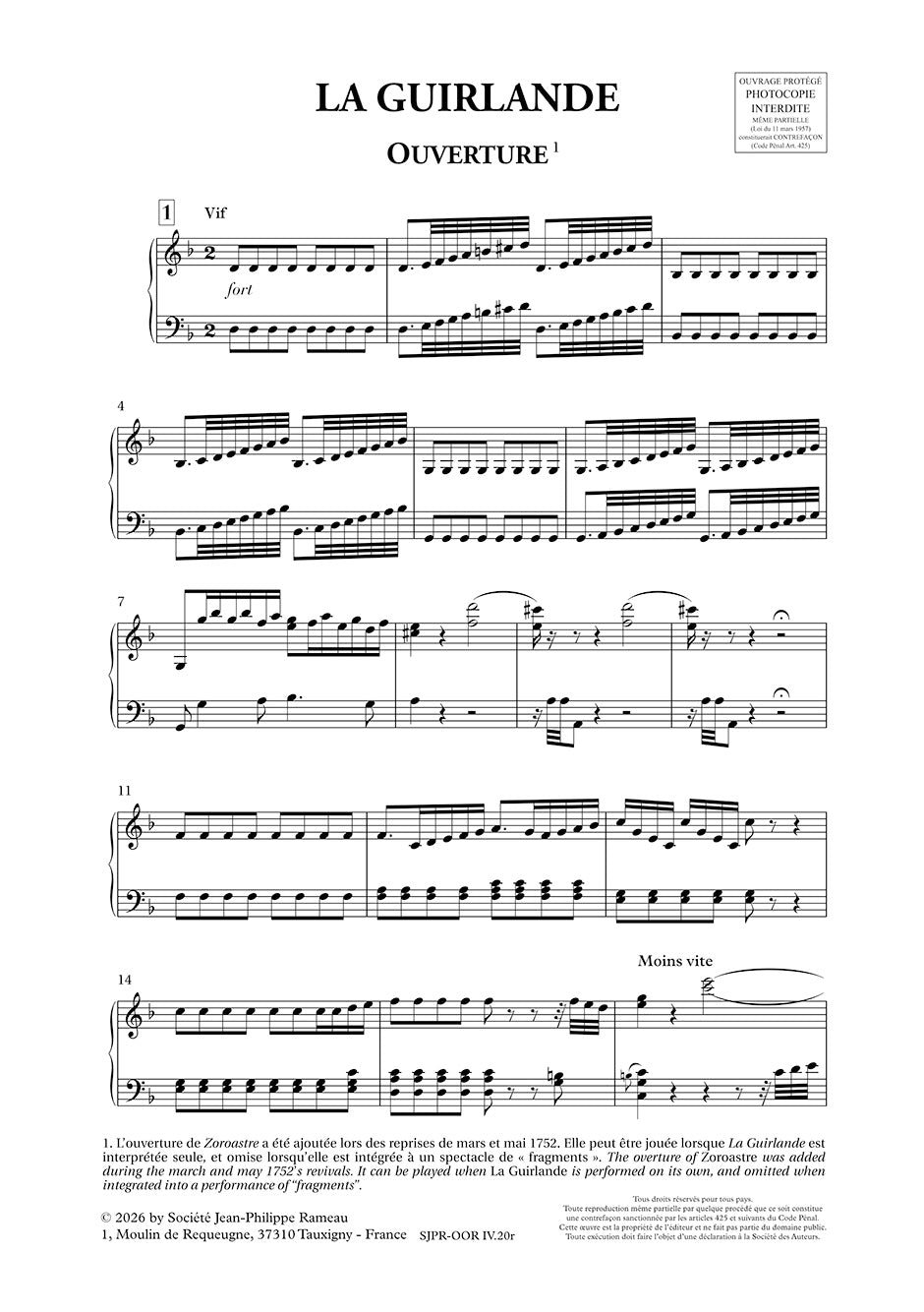Rameau: La Guirlande, RCT 42
