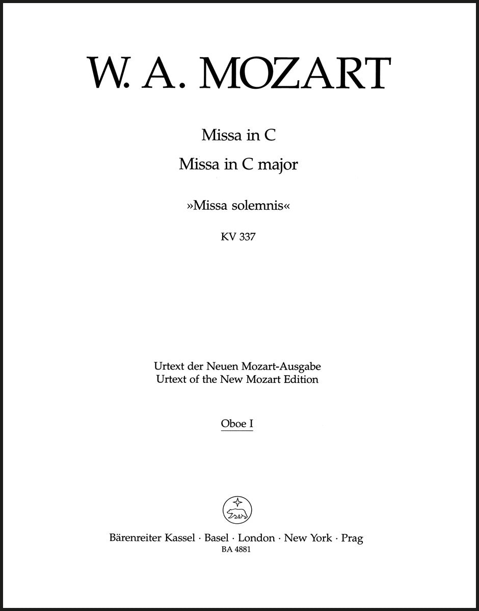 Mozart: Missa in C Major, K. 337 ("Missa solemnis")