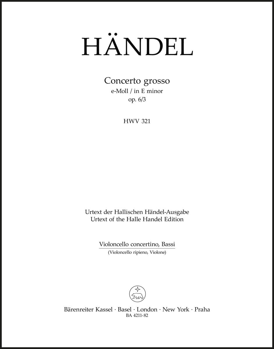 Handel: Concerto grosso in E Minor, HWV 321, Op. 6, No. 3