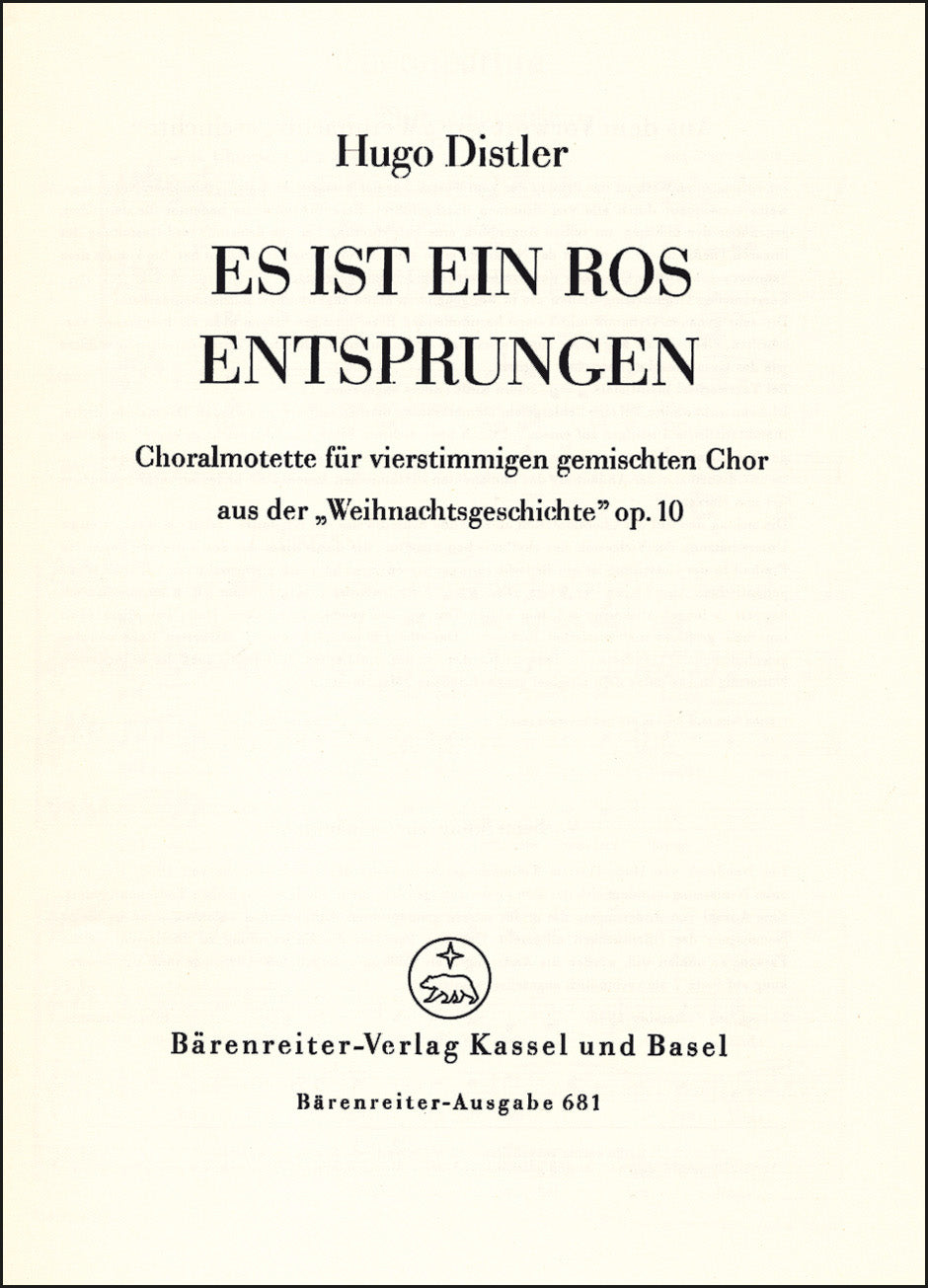 Distler: Es ist ein Ros entsprungen