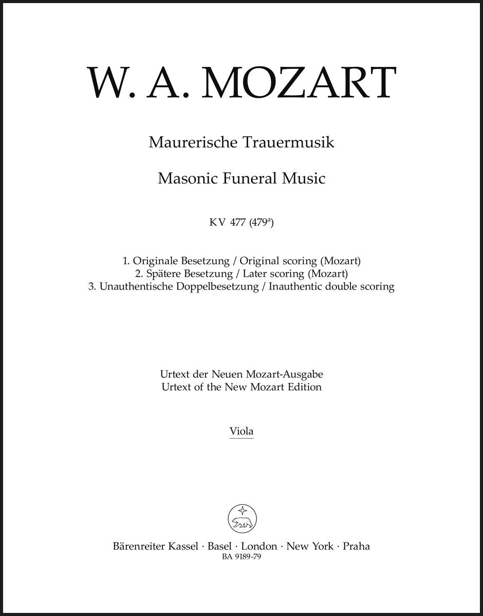 Mozart: Masonic Funeral Music, K. 477 (479a)