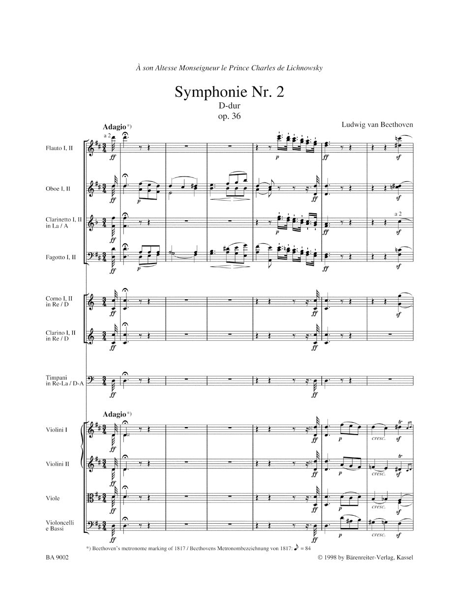 Beethoven: Symphony No. 2 in D Major, Op. 36