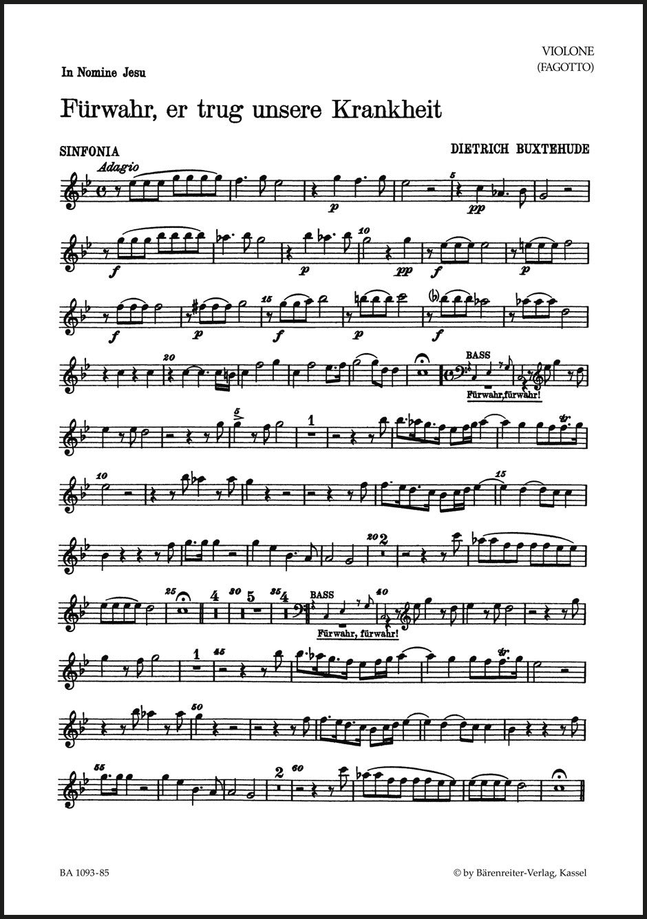 Buxtehude: Fürwahr, er trug unsere Krankheit, BuxWV 31