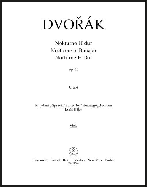 Dvořák: Nocturne in B Major, B. 47, Op. 40