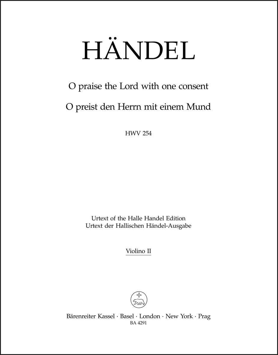 Handel: O praise the Lord with one consent, HWV 254