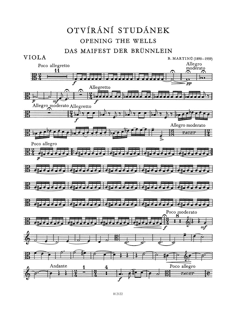 Martinů: Otvírání Studánek