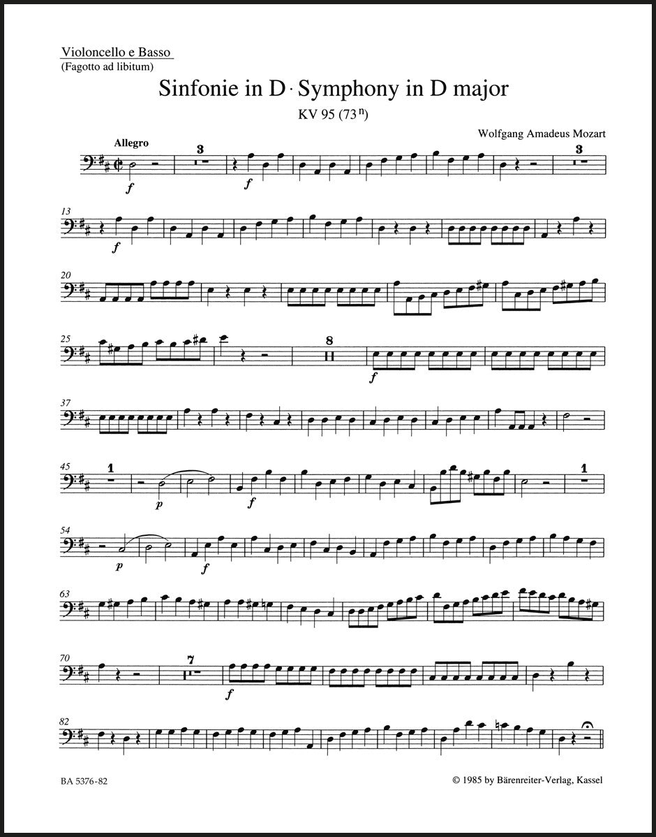 Mozart: Symphony No. 45 in D Major, K. 95 (73n)