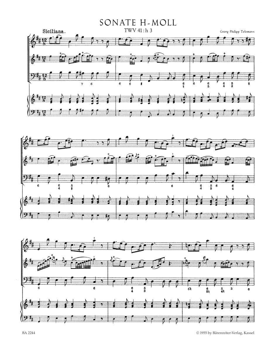 Telemann: Methodical Sonatas - Volume 4 (TWV 41:h3 and 41:c3)