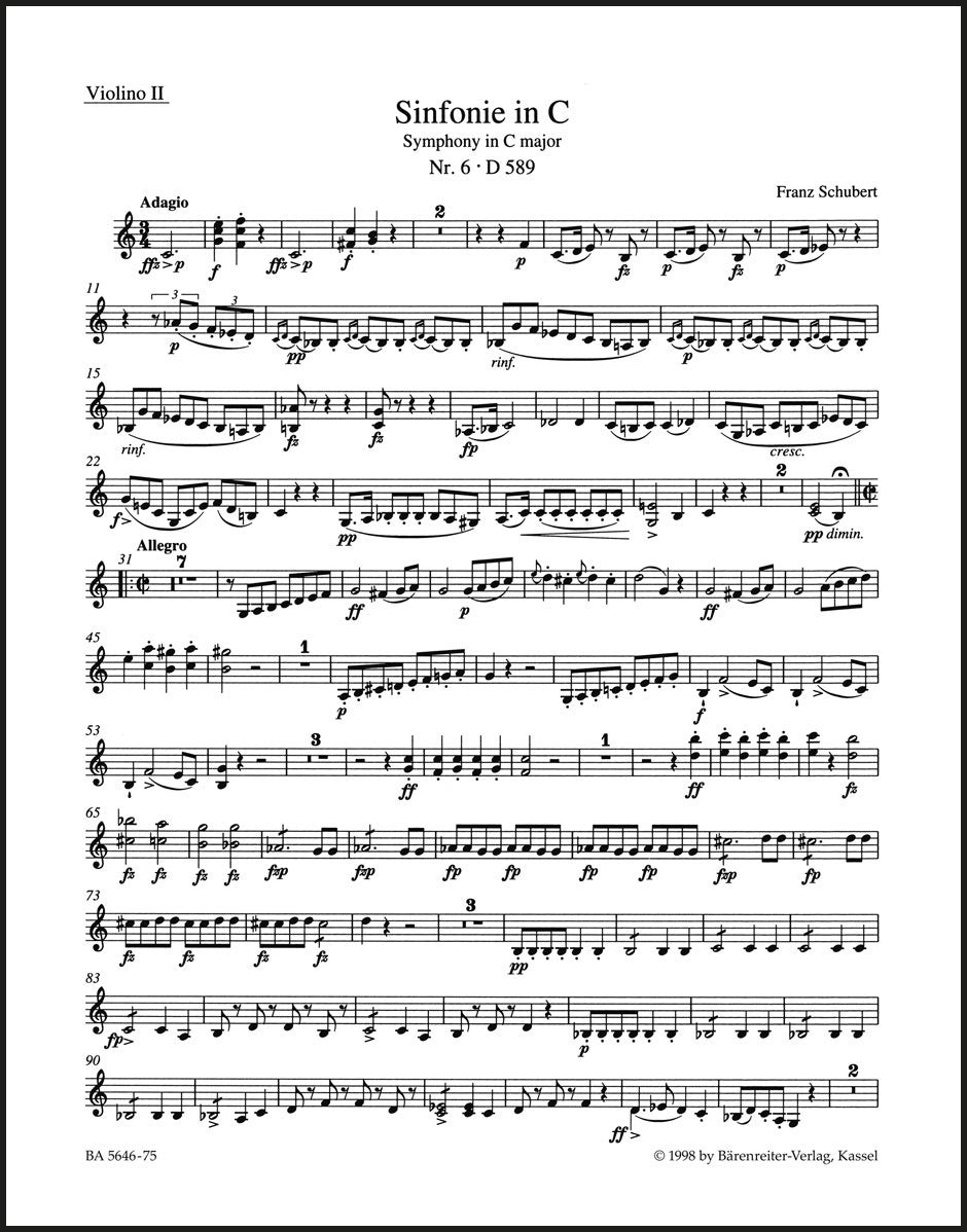 Schubert: Symphony No. 6 in C Major, D 589