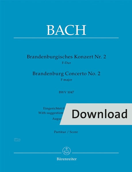 Bach: Brandenburg Concerto No. 2 in F Major, BWV 1047 (with performance markings)